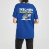 Tricou albastru cu mâneci scurte și imprimeu tricotat