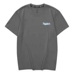 Tricou casual cu imprimeu cu litere „Grey Blue”