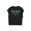 Tricou casual fără mâneci cu imprimeu „Negru”