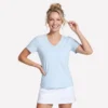 Tricou cu guler în V din bumbac Pima
