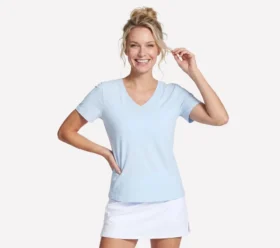 Tricou cu guler în V din bumbac Pima