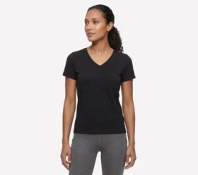 Tricou cu guler în V din bumbac Pima