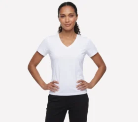 Tricou cu guler în V din bumbac Pima