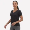 Tricou cu guler în V din bumbac Pima