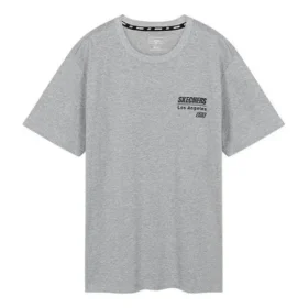 Tricou cu guler rotund și mâneci scurte Skechers pentru bărbați, gri
