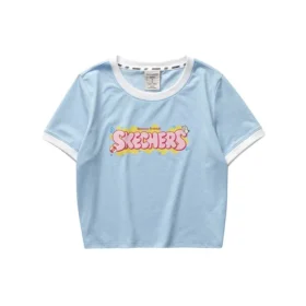 Tricou cu imprimeu cu litere „Alb Roz Albastru”