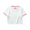 Tricou cu imprimeu cu litere „Alb Roz Albastru”