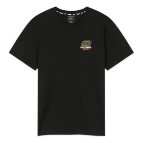 Tricou cu mânecă scurtă și imprimeu Barrel, negru