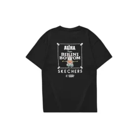 Tricou cu mânecă scurtă și imprimeu Skechers x SpongeBob „Black White”