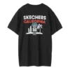Tricou cu mânecă scurtă, imprimeu, stil cuplu, negru