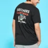 Tricou cu mânecă scurtă, imprimeu, stil cuplu, negru
