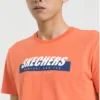 Tricou cu mânecă scurtă Skechers pentru bărbați, imprimat, portocaliu-roșu