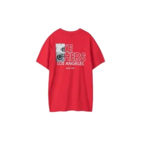 Tricou cu mânecă scurtă Skechers Printing S pentru bărbați, roșu Racing