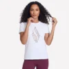 Tricou cu mâneci scurte și imprimeu floral în formă de diamant