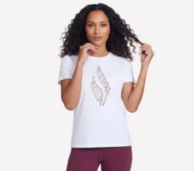 Tricou cu mâneci scurte și imprimeu floral în formă de diamant