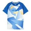Tricou de alergare cu imprimeu literar „Albastru Alb”