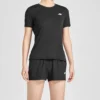 Tricou de alergare cu mâneci scurte, negru