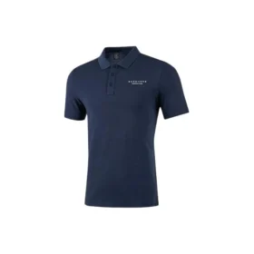Tricou polo casual cu mânecă scurtă și imprimeu cu litere „Navy”