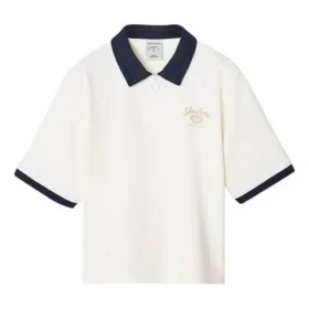 Tricou polo cu logo imprimat „Alb Negru”