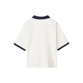 Tricou polo cu logo imprimat „Alb Negru”