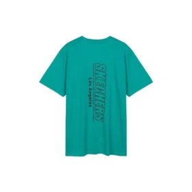Tricou Skechers pentru bărbați, cu guler rotund și mâneci scurte, albastru