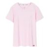 Tricou sport casual cu guler rotund și mâneci scurte, roz