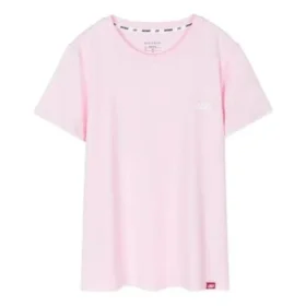 Tricou sport casual cu guler rotund și mâneci scurte, roz