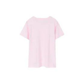 Tricou sport casual cu guler rotund și mâneci scurte, roz