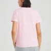 Tricou sport casual cu guler rotund și mâneci scurte, roz