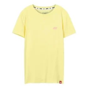 Tricou sport casual cu imprimeu, mânecă scurtă, galben