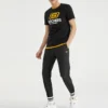 Tricou sport pentru bărbați Skechers cu guler rotund și mâneci scurte, negru