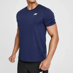 Tricou sportiv de antrenament pentru bărbați Skechers, cu mâneci scurte, albastru