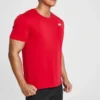 Tricou sportiv de antrenament pentru bărbați Skechers Sport, cu mâneci scurte, din tricot, roșu clovn