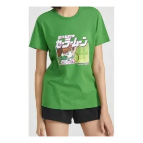 Tricou verde cu mânecă scurtă Sailor Moon Crossover SS20