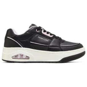 Uno Court – Încălțăminte în stil de teren de tenis „Negru Roz Alb”